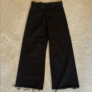 Zara, Black Wide-Leg Jeans, frayed hem. Never worn but tags removed